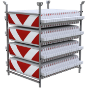 SET | with 80 traffic panels | on storage and transport frame | film RA2/B, arrowed | both sides indicating right / left | turn traffic panel type 60W